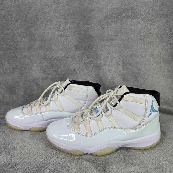 Mens Air Jordan 11 Retro Legend Sneakers White Blue 136046-117 Size 9.5 - Picture 8 of 10